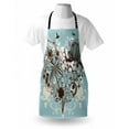 thumbnail image 3 of Grunge Apron Murky Floral Dragonfly Background with Swirls and Petal Retro Graphic, Unisex Kitchen Bib Apron with Adjustable Neck for Cooking Baking Gardening, Pale Blue Chestnut Brown, by Ambesonne, 3 of 3