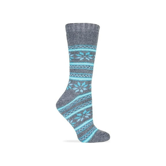 Wise Blend Women's Floral Frost Crew Socks 1 Pair, Grey, Women's 6-9 Shoe