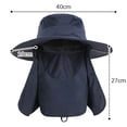 thumbnail image 2 of Fishing Hat for Men & Women, Outdoor UV Sun Protection Wide Brim Hat with Face Cover & Neck Flap - Navy blue, 2 of 6