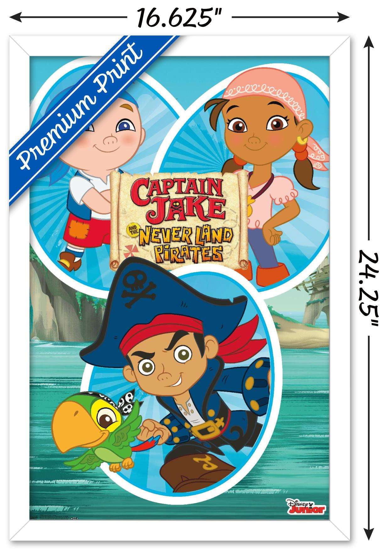 Disney Captain Jake - Group Wall Poster, 14.725" x 22.375", Framed