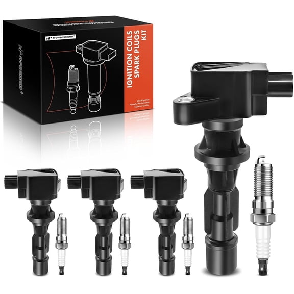 A-Premium Set of 4 Ignition Coil Pack and Iridium Spark Plugs Compatible with Ford Fusion Mercury Milan 2006 2007 2008 2009 L4 2.3L