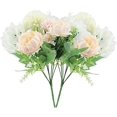 thumbnail image 1 of Juego de 2 ramos de flores de peonías artificiales, hortensias blancas, peonías falsas, flores desmontables, ramo de novia, decoración floral, boda, fiesta, decoración del hogar y jardín Sailing Electrónica, 1 of 5