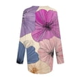 thumbnail image 5 of Women's Fashionable Casual Long-Sleeved Retro Print V-Neck Mid-Length Top, 5 of 5