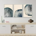 thumbnail image 4 of IDEA4WALL Framed Canvas Print Wall Art Set of 3 Navy Blue Wood Tree Ring Art Prints, Minimalist Art, Modern Neutral Wall Decor, Retro Trees Textured Artwork for Home Decor - White 16"x24"x3, 4 of 5