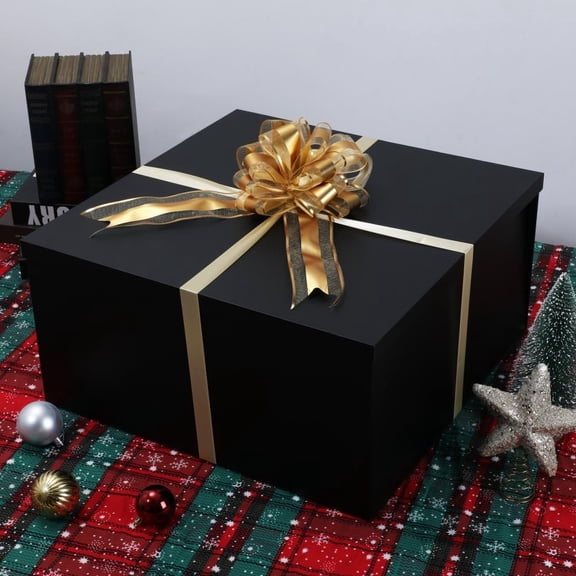 Extra Large Gift Box with Lid 20x20x10 Inches, Large Black Gift Box Giant Gift Boxes with Lids for Presents Packaging for Birthday Surprise, Christmas, Anniversaries, Wedding Party