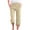 1 Khaki, variant on Women's Cotton Linen Cropped Capri Pants Solid Color Wide Leg Pants Drawstring Waisted Pant Casual Summer Pants Capris for Women Casual Summer Clearance