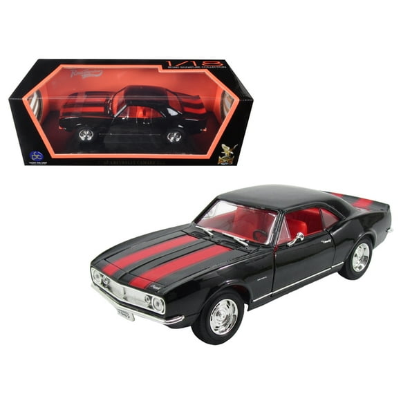 Road Signature 1967 Chevrolet Camaro Z/28 Black with Red Stripes 1/18 Diecast Model Car