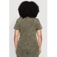 thumbnail image 5 of Womens Plus Size Rib Knit Acid Wash Crew Neck Tee, 5 of 5