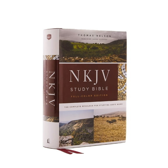 Pre-Owned NKJV Study Bible, Hardcover, Full-Color, Red Letter Edition, Comfort Print: The Complete Resource for Studying God's Word (Hardcover) 0785220623 9780785220626