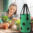 thumbnail image 3 of Bolsa colgante de múltiples bocas para jardín bolsa de fieltro Vertical Likrtyny para cultivo de plantas de fresa plantador colgante para vegetales al aire libre bonsái, 3 of 9