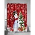 thumbnail image 5 of Red Christmas Shower Curtain Set, Waterproof Shower Curtains for Bathroom, Snowman Xmas Tree Ball Gifts Winter Washable Fabric Cloth Bath Curtain for Bathtub Decoration with Hooks 72x78 Inches, 5 of 6
