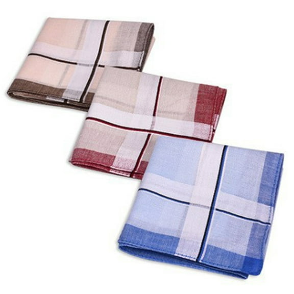 T-HOTLYST Men’s Fabric Handkerchief Set of 3 Pocket Hankie Towel Sweat Wiping Handkerchiefs for Adult Business Suit Square Pocket