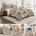 thumbnail image 6 of Full Quilt Set 78''x90'', Coffee Lightweight Bedspread Coverlet Set with 2 Pillow Shams, Beige Farmhouse Retro Beans Latte Tea Cup Funny Breathable All Season Quilt Bedding for Bedroom/Guest Room, 6 of 9