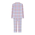 thumbnail image 5 of Puntoco Conjunto de capris de manga larga a cuadros con cuello redondo de dos piezas para mujer Puntoco Puntoco-751, 5 of 5