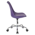 thumbnail image 2 of Pemberly Row Chaise de Bureau en Similicuir avec Base Pneumatique Chromée, Violet, 2 of 9