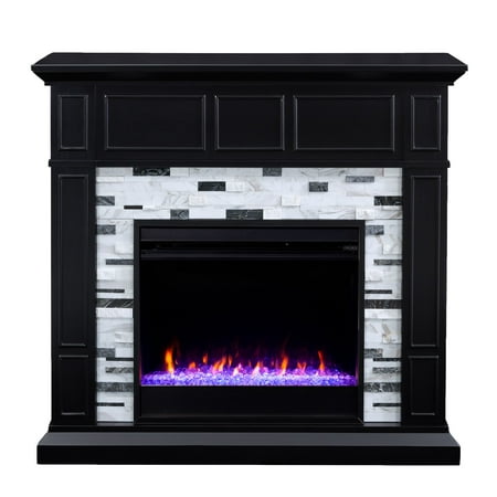 

Southern Enterprises 45.5 Black and White Contemporary Electric Fireplace