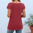 thumbnail image 6 of UAMVSH Women's Short Sleeve Tops Casual Summer Basic Tee Shirts Soft Crewneck Loose Fit Henley T-Shirt Spring Outfits, 6 of 7
