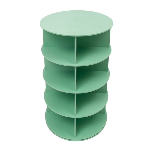 Lazy Susan Shoe Organizer - 4 Shelves Turquoise Spinning Rack for Small Spaces