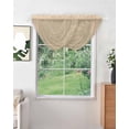 thumbnail image 2 of Khaki Solid Color Sheer Waterfall Valance Curtains for Window, Aesthetics Contemporary Luxury Rod Pocket Sheer Topper Swag Curtains for Living Room, Kitchen 38.5"W x 47.2"L, 1 Panel, 2 of 7