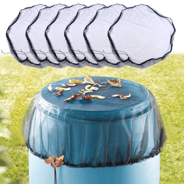 YAOMOBB Drawstring Rain Barrel Mesh Cover 2Pcs Mesh Rain Barrel Cover Easy Water Protection with Drawstring Closure