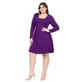 thumbnail image 6 of Plus Size Long Sleeve Knee Length Skater Dress, 6 of 7