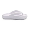 thumbnail image 3 of Gustave Thick Sole Flip Flops for Women Men Non-Slip Clouds Slippers Shower Bathroom Beach Soft Comfort Sandals Slides, White, Women 11-12 / Men 9-10, 3 of 8