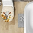 thumbnail image 4 of ZIATUBLE Sunflowers Cow Toilet Lid Cover Cute Standard Toilet Lid Covers for Bathroom Machine Wash Round Toilet Seat Lid Covers Toilet Lid Seat Protector Cover, 4 of 6