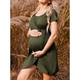 thumbnail image 4 of Avidlove Nursing Nightgowns 3 In 1 Maternity Gown Short Sleeve Breasfeeding Sleepwear Labor and Delivery Dress, 4 of 7