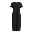 thumbnail image 5 of Time and Tru Women's Cotton Midi T-Shirt Dress, Sizes XS-XXXL, 5 of 7