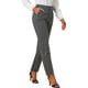 thumbnail image 4 of Pantalones largos rectos de cintura elástica con botones y cremallera de cuadros para mujer INSPIRE CHIC XL gris oscuro y negro, 4 of 6