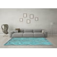 thumbnail image 3 of Ahgly Company Indoor Round Southwestern Light Blue Country Area Rugs, 4' Round, 3 of 4