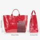 thumbnail image 5 of Bolsa de mano Lushandy de PVC para mujer con estampado de letras rojas, impermeable, 5 of 6