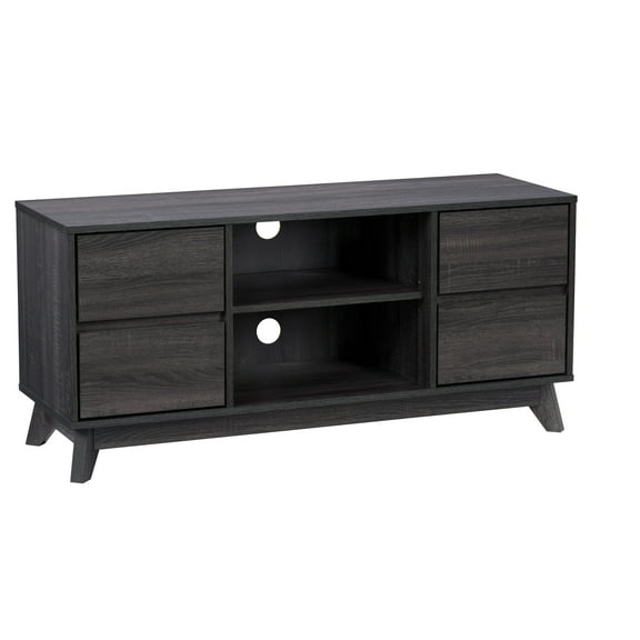 CorLiving Hollywood Modern Television Stand for Most TVs up to 55" with Drawers and Shelves, Dark Grey