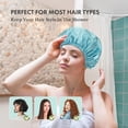 thumbnail image 4 of Gorro de ducha AmazerBath para mujer, impermeable, reutilizable, paquete de 4 unidades, 4 of 7