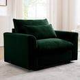 thumbnail image 4 of Single Green Corduroy Chair with Extended Deep Seats / Sit Comfortably for Hours, 4 of 5