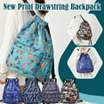 thumbnail image 4 of DAGESVGI Printed Drawstring Backpack Niche Design Large Capacity Multi-functional Backpack Out Q1o2 Capacity Large Bag Fitness Sports Use, 4 of 8