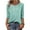 Mint Green, variant on CheerKidz Women's Button Detail Round Neck 3/4 Sleeve Tee Loose Fits Casual Solid Color T-Shirt Everyday Wear Casual Tops(Khaki,L)
