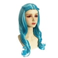 thumbnail image 4 of Wig with Bangs, Wigs for Women, Women's Wigs Long Curly Hair Blue High Temperature Silk Wig Alien Blue Braid Middle Roll Hair Wig For Children, 4 of 9