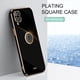 thumbnail image 2 of Funda de teléfono cuadrada con soporte de anillo chapado de lujo para Samsung Galaxy A12 A22 4g 5g A51 A71 A31 A21s A50 funda de silicona con soporte A 12 51 Tan Jianjun unisex, 2 of 2