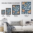 thumbnail image 3 of Artery8 Folk Art Flower Line Patterns Blue Pink Painting Bedroom Artwork Framed Wall Art Print A4, 3 of 5