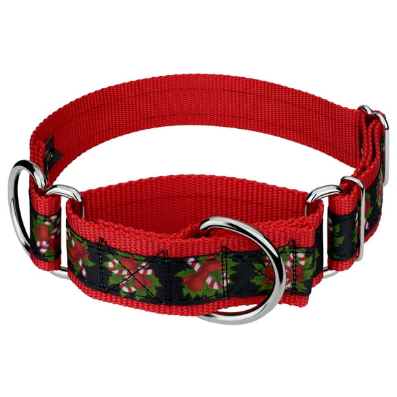Country Brook Petz® Black Candy Cane Signature Martingale Dog Collar, 1 1/2 inch, Medium