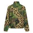 thumbnail image 6 of Jackets for Women Winter Coat Jackets Flannel Stand Collar Jacket(Camouflage Glitter Leopard Print,Size:S-4XL), 6 of 7