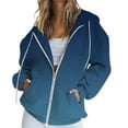 thumbnail image 2 of Women's Fall Jacket Oversized Pocket Sweatshirt Casual Clothing Zipper Track Jacket Solid Color Long Sleeve Tops, 2 of 5