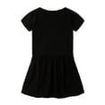 thumbnail image 2 of LittleSpring Toddler Girls Short Sleeve Dress Summer Clothing Casual A-Line Crew Neck Cute Cat Prints Black Size 7-8, 2 of 7