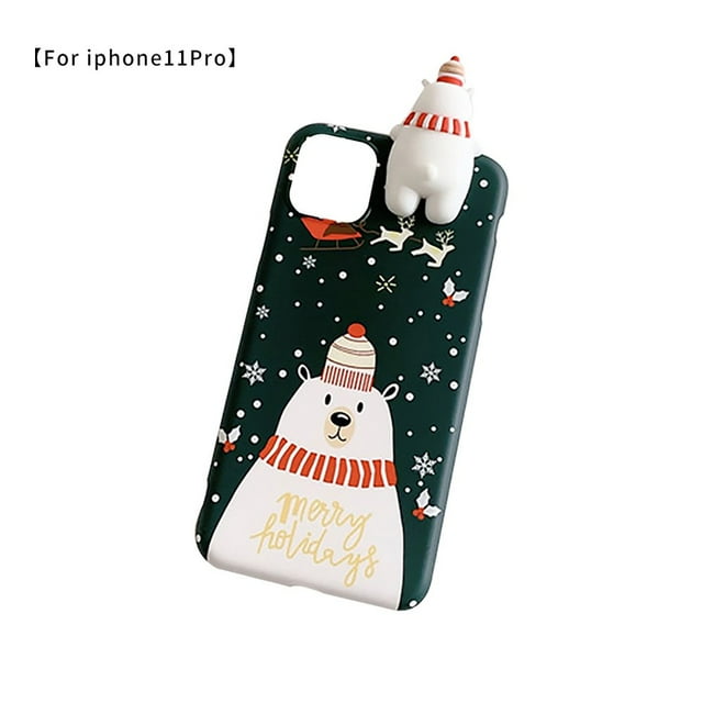 Christmas Mobile Phone Case Snowflake Santa Claus TPU Protective Cover for 11 6.1 Type 1