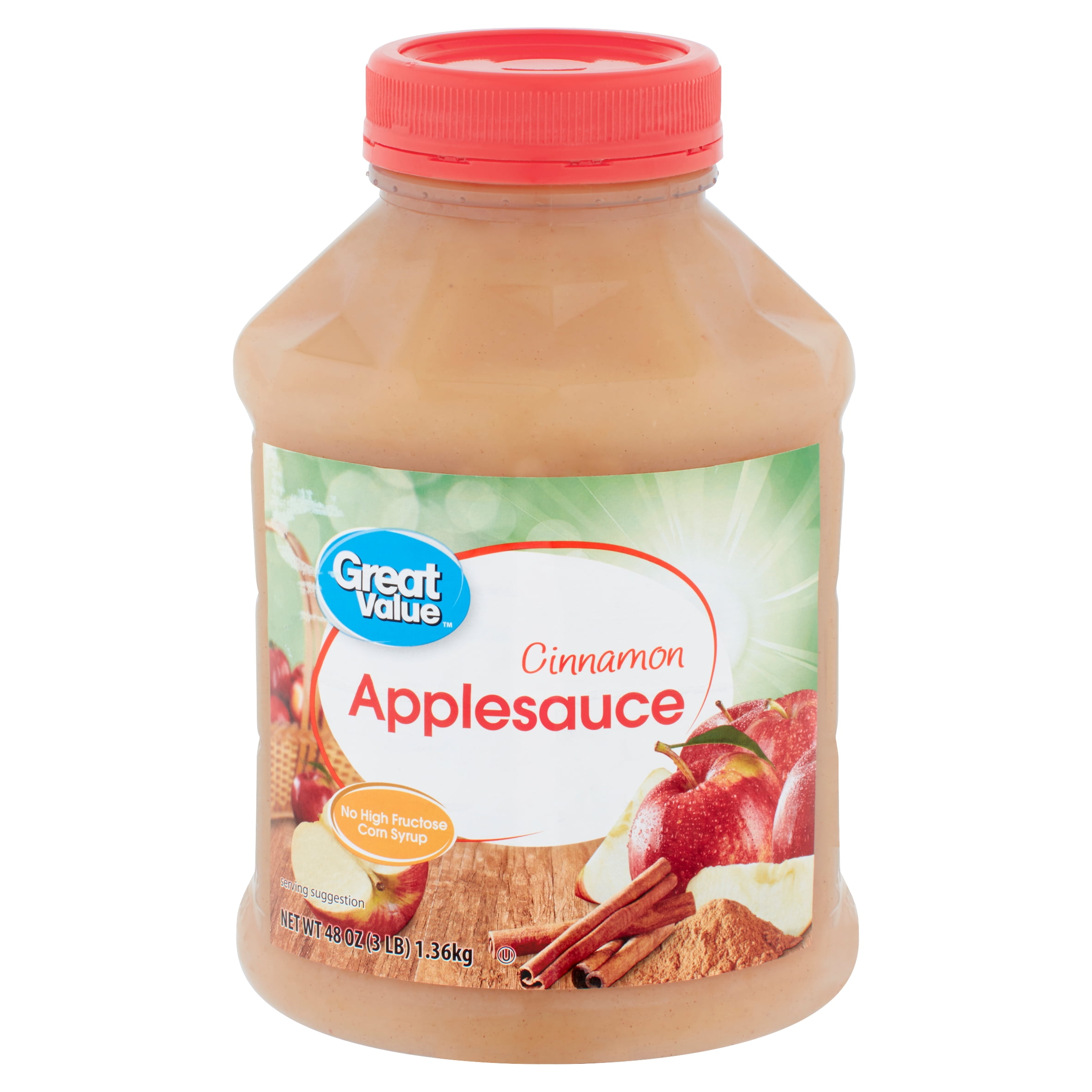 Great Value Cinnamon Applesauce, 48 oz Jar