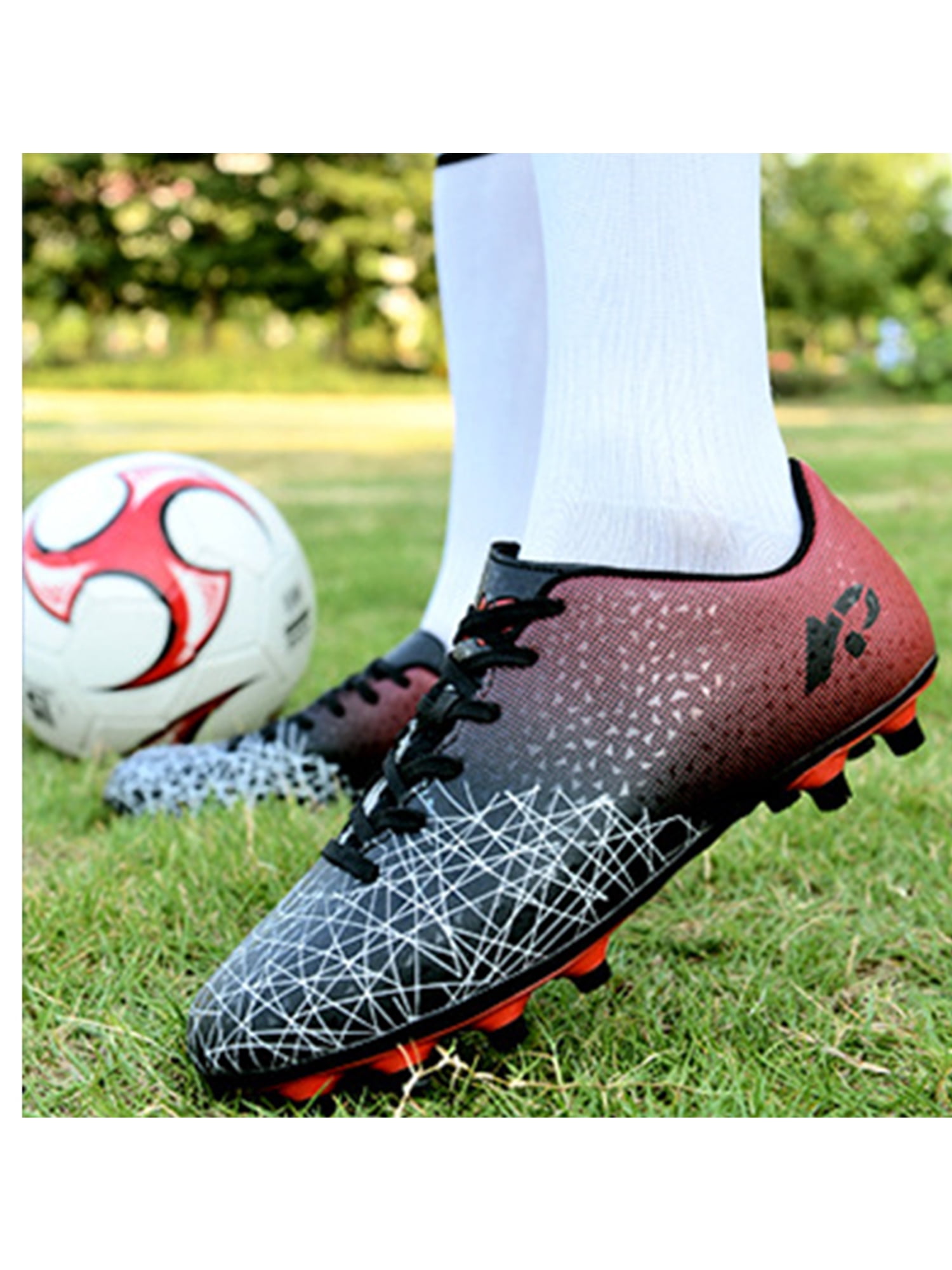 Mens Kids Boys Teens Outdoor Sports FG Moulded Studs Soccer Shoes Football Shoes 