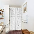 thumbnail image 2 of Stall Small Barn Door Shower Curtain 36Wx72H Inch Narrow Half Rustic RV Cabin Farmhouse Wood Gray and White Wooden Walkin Decor Fabric Polyester Waterproof 7 Pack Plastic Hooks, 2 of 6