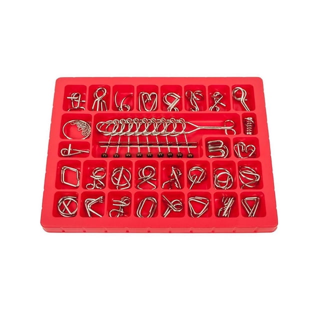 Metal Puzzle Game Set 30 Pack Brain Teaser Unlock Challenge Test For Adults And Kids Logic Skill Development Decompression Toy Intelligence Training Magic Trick Tool For Problem Solving