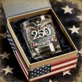 thumbnail image 6 of 250th Anniversary Whiskey Glass – Eagle & Stars Tumbler,Heavy Base Clear Glass,Collectible Gift for Men Women, 6 of 6